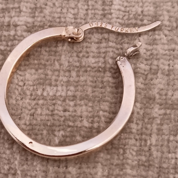 Gold Covered Wavy 925 Silver Hoop Earrings - Picture 3 of 8